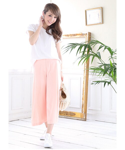 Rocotta by MOERY（ロコッタ）の「Rocotta(ロコッタ) スタイルUP美ガウチョ（スラックス・レディース・ホワイト/アイスブルー/ロコッタピンク・S/M）」の13枚目の写真