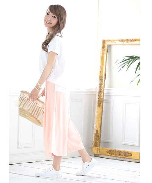 Rocotta by MOERY（ロコッタ）の「Rocotta(ロコッタ) スタイルUP美ガウチョ（スラックス・レディース・ホワイト/アイスブルー/ロコッタピンク・S/M）」の14枚目の写真