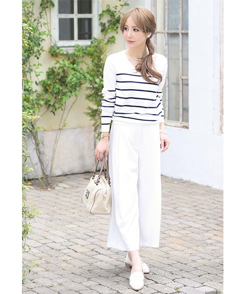 Rocotta by MOERY（ロコッタ）の「Rocotta(ロコッタ) スタイルUP美ガウチョ（スラックス・レディース・ホワイト/アイスブルー/ロコッタピンク・S/M）」の5枚目の写真