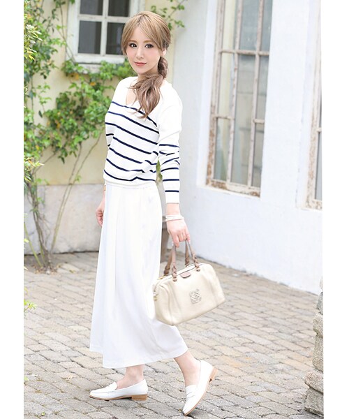 Rocotta by MOERY（ロコッタ）の「Rocotta(ロコッタ) スタイルUP美ガウチョ（スラックス・レディース・ホワイト/アイスブルー/ロコッタピンク・S/M）」の6枚目の写真