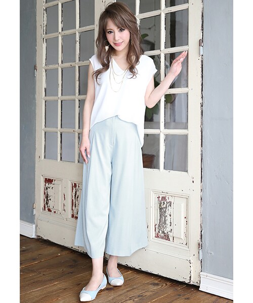 Rocotta by MOERY（ロコッタ）の「Rocotta(ロコッタ) スタイルUP美ガウチョ（スラックス・レディース・ホワイト/アイスブルー/ロコッタピンク・S/M）」の9枚目の写真