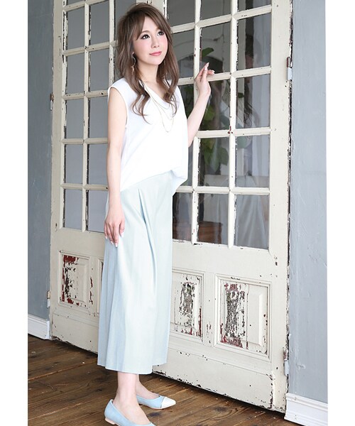 Rocotta by MOERY（ロコッタ）の「Rocotta(ロコッタ) スタイルUP美ガウチョ（スラックス・レディース・ホワイト/アイスブルー/ロコッタピンク・S/M）」の10枚目の写真