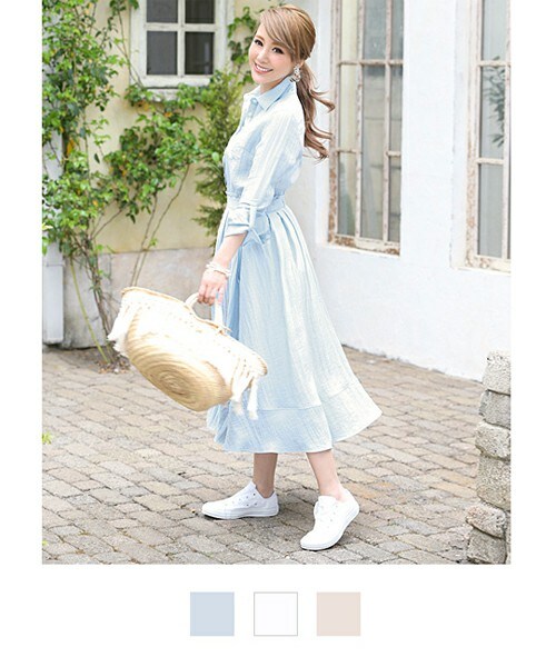 Rocotta by MOERY（ロコッタ）の「Rocotta(ロコッタ)上質レーヨンサマーブラウス(単品)（シャツ/ブラウス・レディース・アイスベージュ/ホワイト/アイスブルー・FREE）」の3枚目の写真
