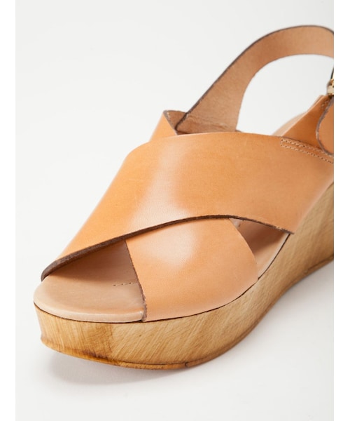 Rinajour（リナジュール）の「FORME DI CUOIO(フォルメ・ディ・クオイオ) ウェッジソール クロスサンダル（シューズ・レディース・WHITE/BEIGE・36/37/38）」の6枚目の写真