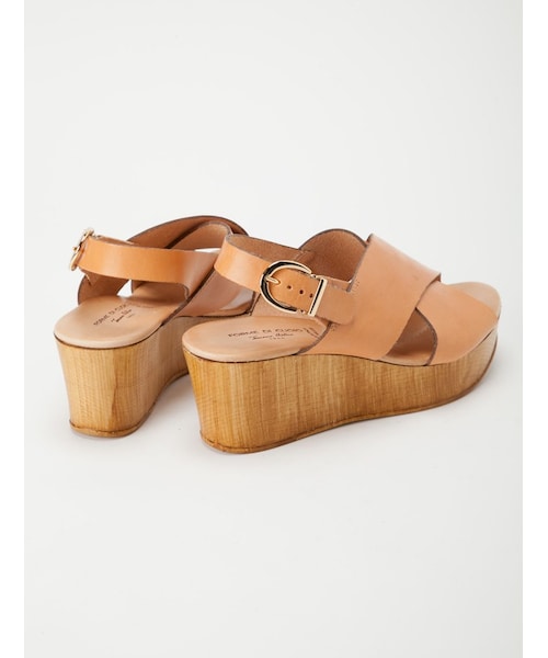 Rinajour（リナジュール）の「FORME DI CUOIO(フォルメ・ディ・クオイオ) ウェッジソール クロスサンダル（シューズ・レディース・WHITE/BEIGE・36/37/38）」の3枚目の写真