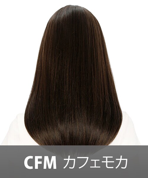 FondMi（フォンドミィ）の「ミルフィーユ＊ミディ（ウィッグ・レディース・カフェモカ/ブラックコーヒー/ダークモカ/プラムティー/ショコラティー・前髪：21cm 横髪：38cm 後髪：48m：重量 約160g/	前髪：21cm 横髪：38cm 後髪：48m：重量 約160g）」の3枚目の写真