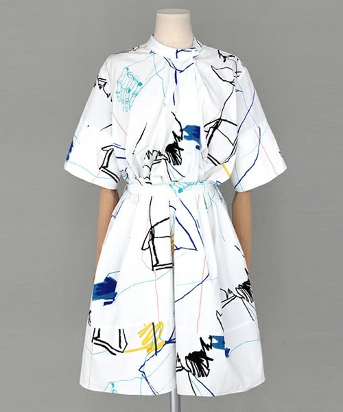 Dholic ディーホリック の ユニークプリントウエストストラップミニワンピース ワンピース Wear