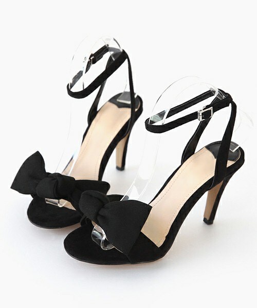 DHOLIC（ディーホリック）の「カラー結びリボンヒールサンダル（サンダル・レディース・イエロー/ピンク/ブラック/ブルー・225/230/235/240/245/250）」の2枚目の写真