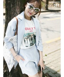 KORMARCH | リネンジャケット＆ショートパンツ(スタジャン)