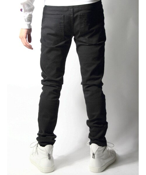 JACKROSE（ジャックローズ）の「クラッシュタイトストレートパンツ（パンツ・メンズ・ブラック・S/M/L）」の2枚目の写真