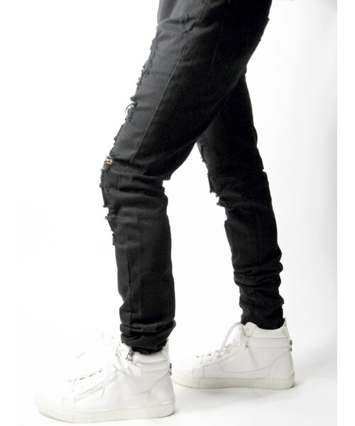 JACKROSE（ジャックローズ）の「クラッシュタイトストレートパンツ（パンツ・メンズ・ブラック・S/M/L）」の3枚目の写真