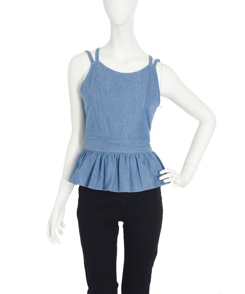 dazzlin（ダズリン）の「【sc】バックレースアップデニムトップス（トップス・レディース・ブルー/インディゴ・S/M）」の3枚目の写真