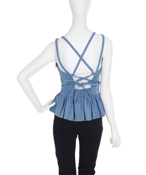 dazzlin（ダズリン）の「【sc】バックレースアップデニムトップス（トップス・レディース・ブルー/インディゴ・S/M）」の6枚目の写真