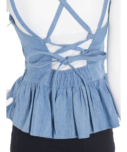 dazzlin（ダズリン）の「【sc】バックレースアップデニムトップス（トップス・レディース・ブルー/インディゴ・S/M）」の7枚目の写真