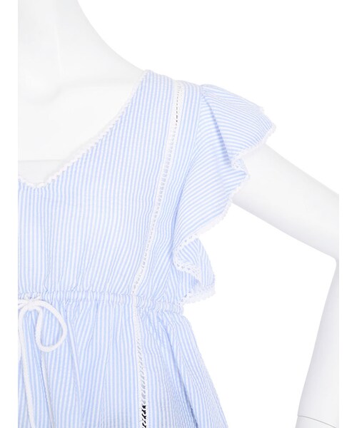 dazzlin（ダズリン）の「【sc】サッカーストライプブラウス（トップス・レディース・オフホワイト/ブルー/ネイビー・F）」の11枚目の写真