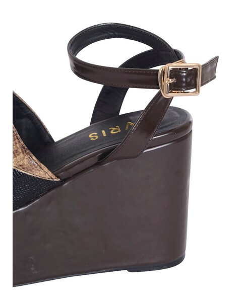 EVRIS(エヴリス)の「パイソンパッチワークサンダル(シューズ・レディース・ブラック/ブラウン・S/M/L)」の10枚目の写真