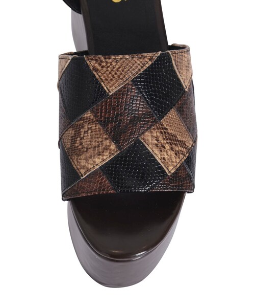 EVRIS(エヴリス)の「パイソンパッチワークサンダル(シューズ・レディース・ブラック/ブラウン・S/M/L)」の9枚目の写真