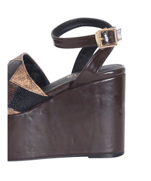 EVRIS(エヴリス)の「パイソンパッチワークサンダル(シューズ・レディース・ブラック/ブラウン・S/M/L)」の7枚目の写真
