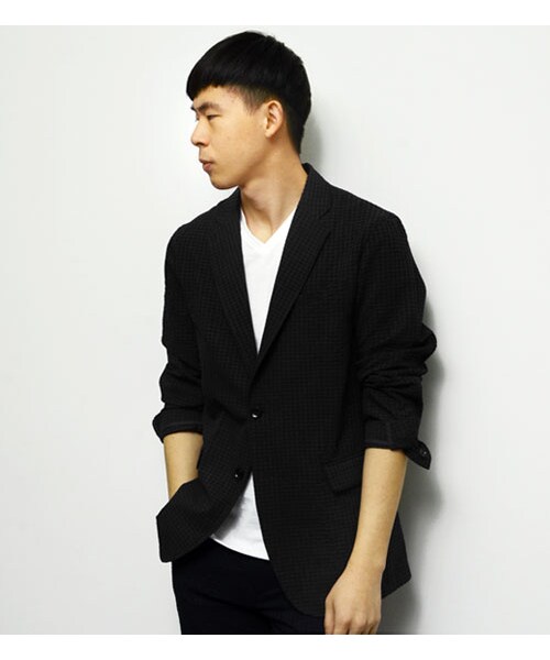 HAMNETT（ハムネット）の「【HAMNETT】 SUCKER JACKET（ジャケット/アウター・メンズ・ブラック/ネイビー・S/M/L/XL）」の2枚目の写真