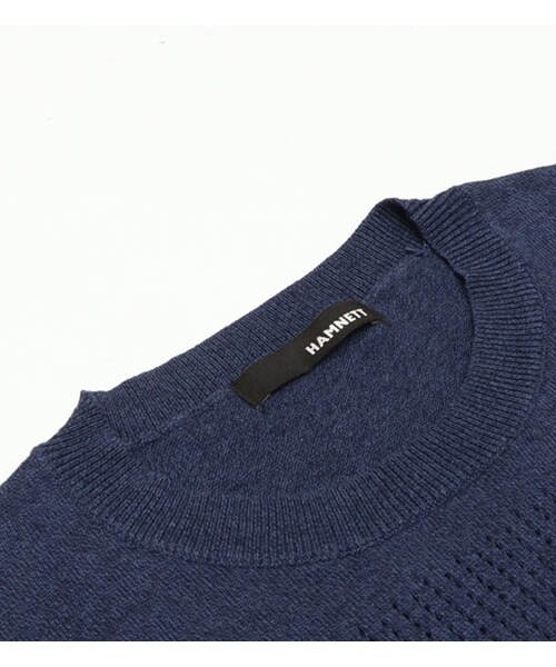 HAMNETT（ハムネット）の「【HAMNETT】 PUNCHING KNIT（トップス・メンズ・ネイビー/ブルー/ライトグレー/グレー(ボーダー)・S/M/L/XL）」の8枚目の写真