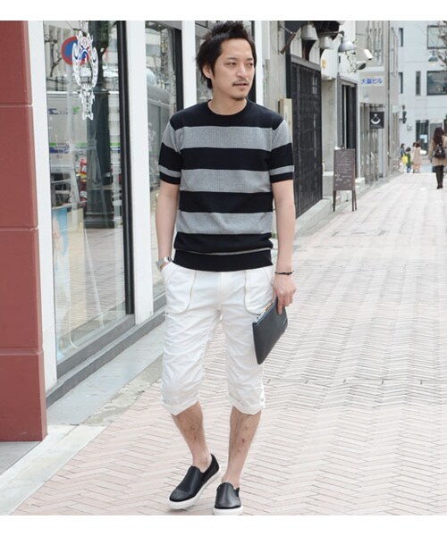 HAMNETT（ハムネット）の「【HAMNETT】 PUNCHING KNIT（トップス・メンズ・ネイビー/ブルー/ライトグレー/グレー(ボーダー)・S/M/L/XL）」の19枚目の写真