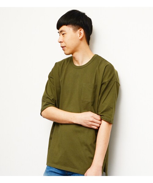 HAMNETT（ハムネット）の「【HAMNETT】 BIG POCKET T（トップス・メンズ・ブラック/カーキ/ホワイト・S/M/L/XL）」の3枚目の写真