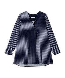 STYLENANDA | ストライプミックスカシュクールワンピース(その他)