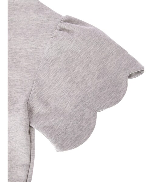 w closet(ダブルクローゼット)の「スカラップ半袖プルオーバー(トップス・レディース・オフホワイト/グレー/Sカーキ・FREE)」の8枚目の写真