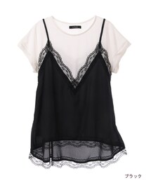 w closet | レースキャミ重ねTシャツ(トップス)