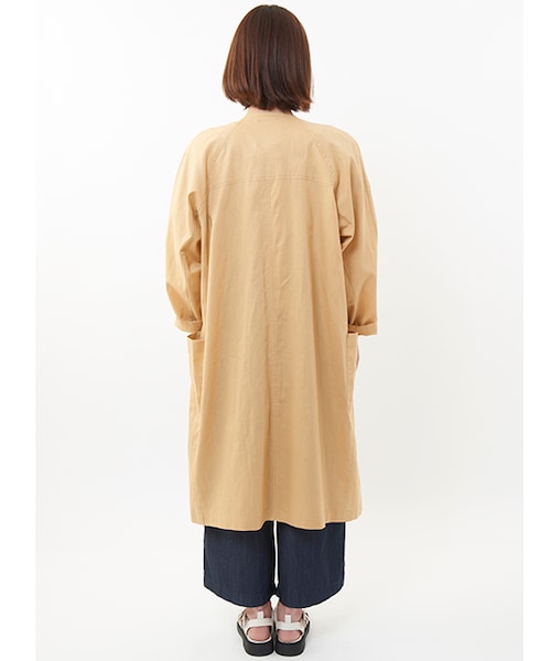 w closet（ダブルクローゼット）の「綿麻ノーカラーコート（ジャケット/アウター・レディース・ベージュ/ブルー/カーキ・FREE）」の6枚目の写真