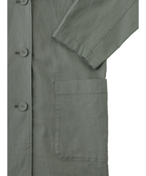 w closet（ダブルクローゼット）の「綿麻ノーカラーコート（ジャケット/アウター・レディース・ベージュ/ブルー/カーキ・FREE）」の8枚目の写真