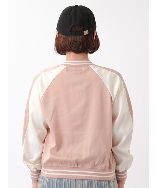 w closet（ダブルクローゼット）の「長袖スカジャン（ジャケット/アウター・レディース・ピンク/ミント/ブルー・FREE）」の6枚目の写真