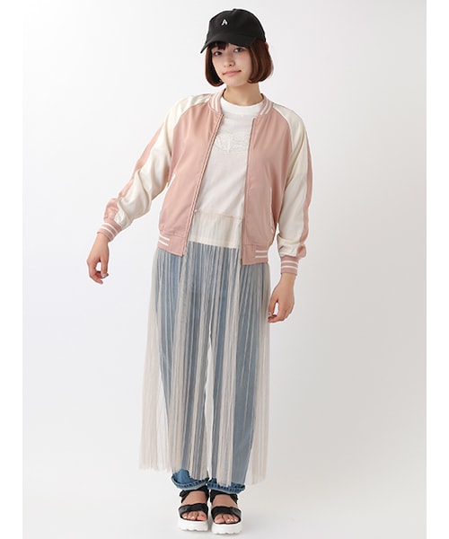 w closet（ダブルクローゼット）の「長袖スカジャン（ジャケット/アウター・レディース・ピンク/ミント/ブルー・FREE）」の10枚目の写真