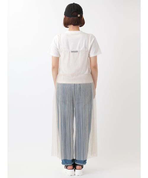 w closet(ダブルクローゼット)の「チュールキャミワンピ×Tシャツセット(ワンピース/ドレス・レディース・エクリュ/ピンクベージュ/サックスグレー・FREE)」の6枚目の写真