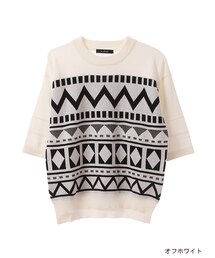 w closet | 幾何柄ジャガードニット(トップス)