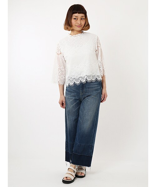 w closet（ダブルクローゼット）の「スカラップレースプルオーバー（トップス・レディース・オフホワイト/ピンク・FREE）」の11枚目の写真