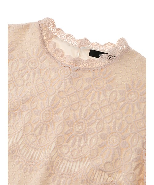 w closet（ダブルクローゼット）の「スカラップレースプルオーバー（トップス・レディース・オフホワイト/ピンク・FREE）」の6枚目の写真