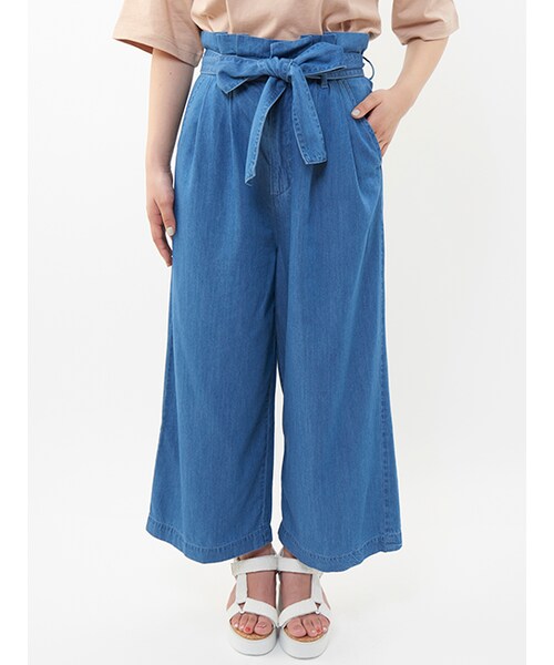 w closet（ダブルクローゼット）の「リボン付きデニムパンツ（パンツ・レディース・ブルー/ネイビー・FREE）」の3枚目の写真