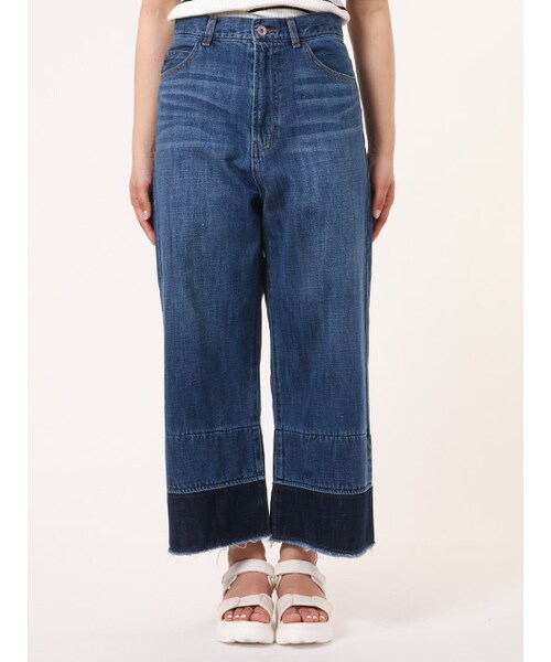 w closet（ダブルクローゼット）の「デニム裾加工パンツ（パンツ・レディース・Dサックス/ブルー・FREE）」の3枚目の写真