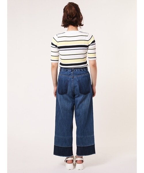 w closet（ダブルクローゼット）の「デニム裾加工パンツ（パンツ・レディース・Dサックス/ブルー・FREE）」の5枚目の写真