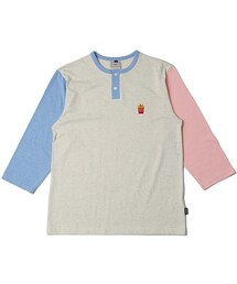ROMANTIC CROWN | F.F COLORBLOCK 3/4 SHIRT PINK/SKYBLUE(その他)