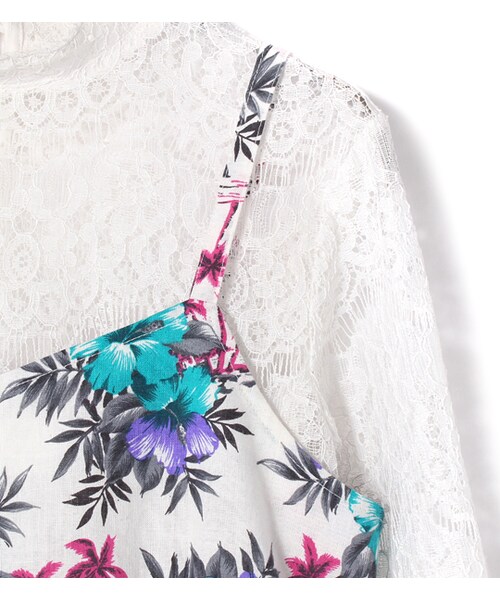 PAGEBOY（ページボーイ）の「【ポイント10倍】【PAGEBOY】レーストップス×ビスチェセット（トップス・レディース・ホワイト系/ブラック/ターコイズ系）」の7枚目の写真