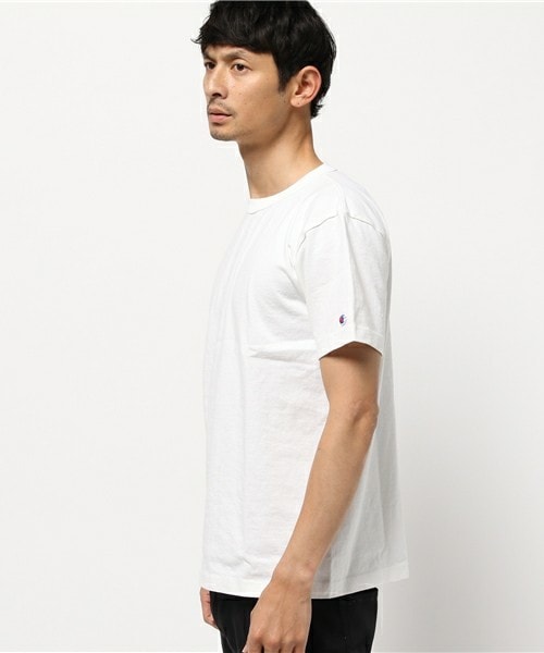 Champion（チャンピオン）の「CHAMPION T1011 クルーネックTシャツ（Tシャツ/カットソー・メンズ・ホワイト/ヘザ－グレー/ネイビー・M/L）」の4枚目の写真