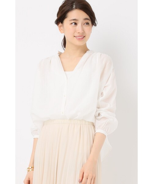 Spick & Span(スピックアンドスパン)の「メンSILKローン BIG シャツ◆(トップス・ホワイト/キャメル/カーキ・フリー)」の20枚目の写真