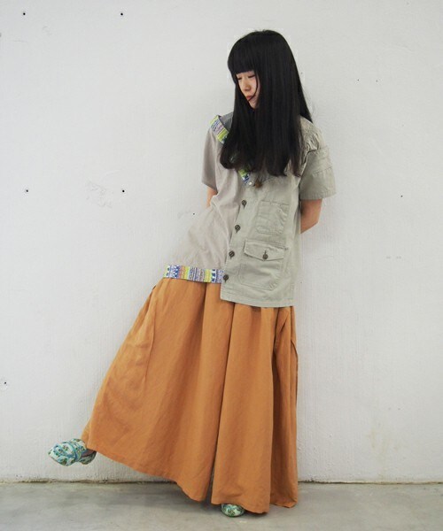 FRAPBOIS（フラボア）の「リネロン（その他パンツ・レディース・オレンジ/ベージュ/ネイビー・0/1）」の5枚目の写真