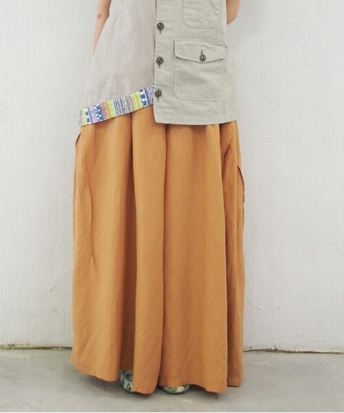 FRAPBOIS（フラボア）の「リネロン（その他パンツ・レディース・オレンジ/ベージュ/ネイビー・0/1）」の9枚目の写真