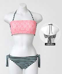 DHOLIC | ネオンカラーレース&ボーダービキニ(水着)