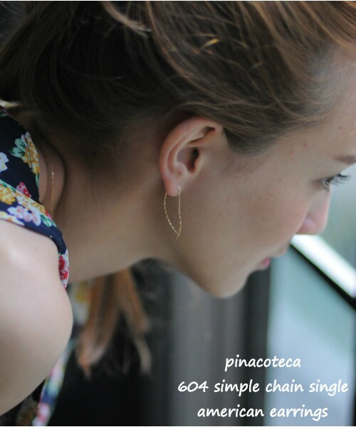 pinacoteca（ピナコテーカ）の「ピナコテーカ 604 シンプル チェーン シングル アメリカン ピアス（ピアス（両耳用）・レディース・ゴールド・Free）」の2枚目の写真