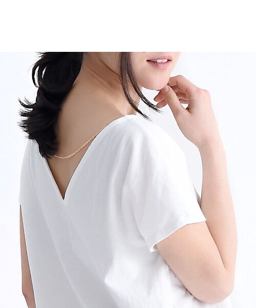 BLAIR by MOERY（ブレア）の「バックチェーンロゴTシャツ（Tシャツ/カットソー・レディース・ホワイト/グレー/ブラック・FREE）」の9枚目の写真