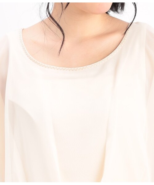 ROPE' PICNIC(ロペピクニック)の「シフォンコンビバタフライブラウス(トップス・キナリ/ベージュ/ネイビー/ピンク・38)」の8枚目の写真